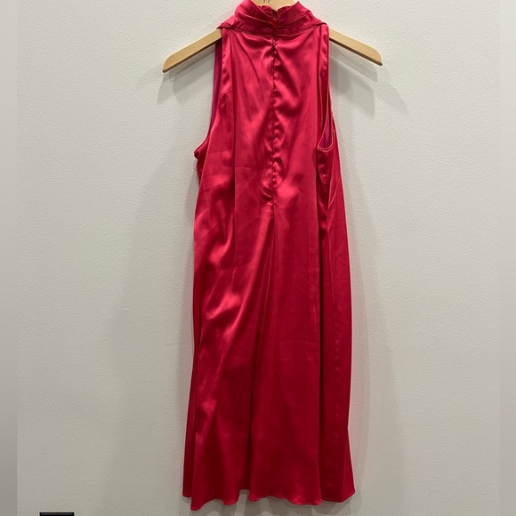 Boston Proper High Neck Halter Mini Fuchsia Dress - Picture 3 of 7